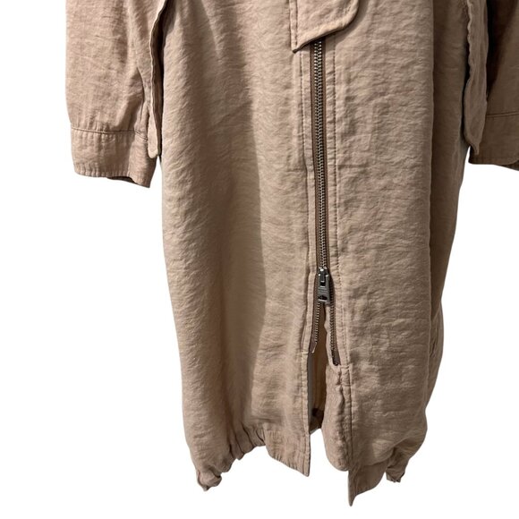 AllSaints Elio Bomber Parka Long Utility Cargo Duster Coat Size 6 - Picture 10 of 15